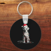 Funny Dalmatian Christmas Graphics Dog Lights Love Sleutelhanger (Voorkant)