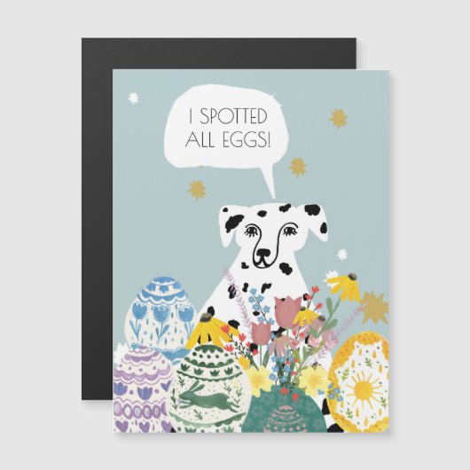 Funny Dalmatian Dog Abstracte eieren Happy Pasen (Voorkant / Achterkant)