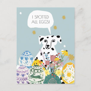 Funny Dalmatian Dog Abstracte eieren Happy Pasen Briefkaart