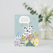 Funny Dalmatian Dog Abstracte eieren Happy Pasen Briefkaart (Staand voorkant)