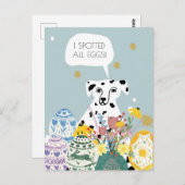 Funny Dalmatian Dog Abstracte eieren Happy Pasen Briefkaart (Voorkant / Achterkant)