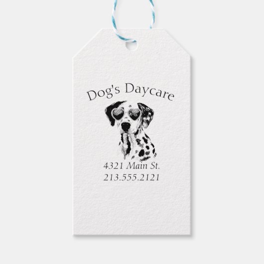 Funny Dalmatian Dog Business Cadeaulabel (Voorkant)