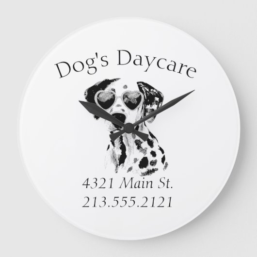 Funny Dalmatian Dog Business Grote Klok (Voorkant)