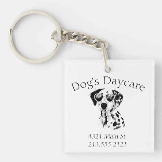 Funny Dalmatian Dog Business Sleutelhanger (voorkant)