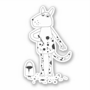 Funny Dalmatian Dog Sticker
