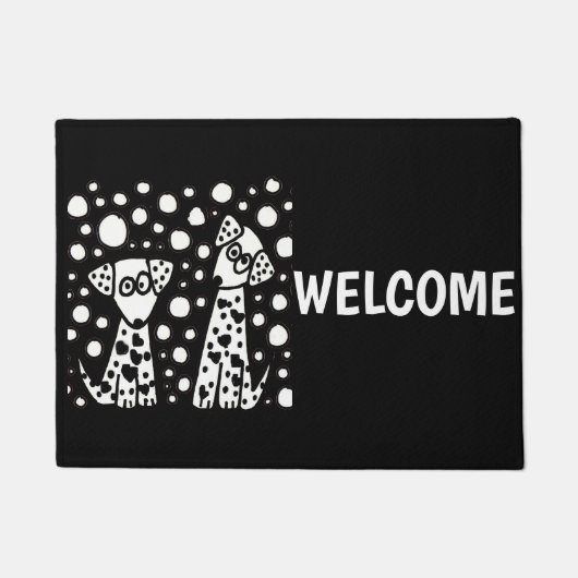 Funny Dalmatian Dogs and Spots Abstract Deurmat (Voorkant)