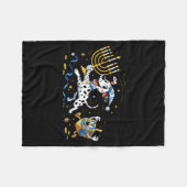 Funny Dalmatian Dreidel Menorah Hanukkah Kids Wome Fleece Deken (Voorkant (Horizontaal))