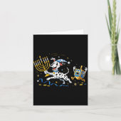 Funny Dalmatian Dreidel Menorah Hanukkah Kids Wome Kaart (Voorkant)