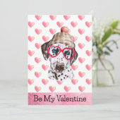 Funny Dalmatian, ik wil jullie Valentijnsdag geven Feestdagenkaart (Staand voorkant)