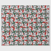 Funny Dalmatian Kerstpattern Cadeaupapier (Vlak)