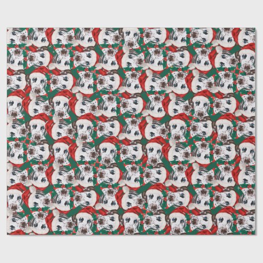 Funny Dalmatian Kerstpattern Cadeaupapier (Vlak)