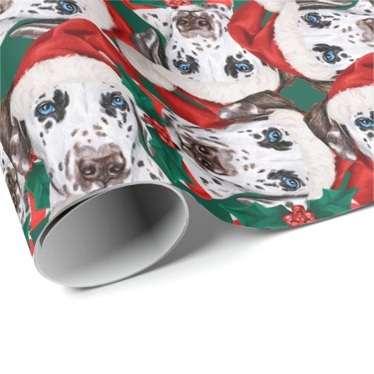 Funny Dalmatian Kerstpattern Cadeaupapier (Rol Hoek)