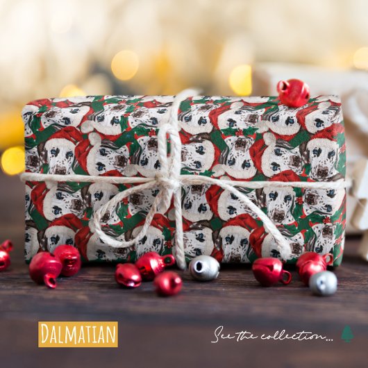 Funny Dalmatian Kerstpattern Cadeaupapier