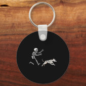 Funny Dalmatian Running Skeleton Halloween Sleutelhanger (Voorkant)