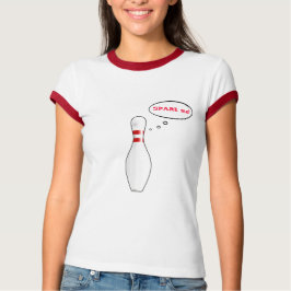 Funny Dames Bowling Cartoon met teamnaam T-shirt
