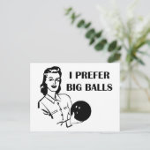 Funny Dames Bowling Ik geef de voorkeur aan Big Ba Briefkaart (Staand voorkant)