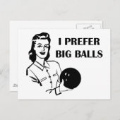 Funny Dames Bowling Ik geef de voorkeur aan Big Ba Briefkaart (Voorkant / Achterkant)