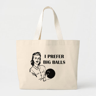 Funny Dames Bowling Ik geef de voorkeur aan Big Ba Grote Tote Bag