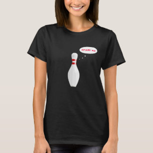 Funny Dames Bowling Pin Cartoon Team naam zwart T-shirt