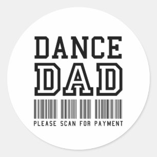 Funny Dance Dad - Scan for Payment Ronde Sticker