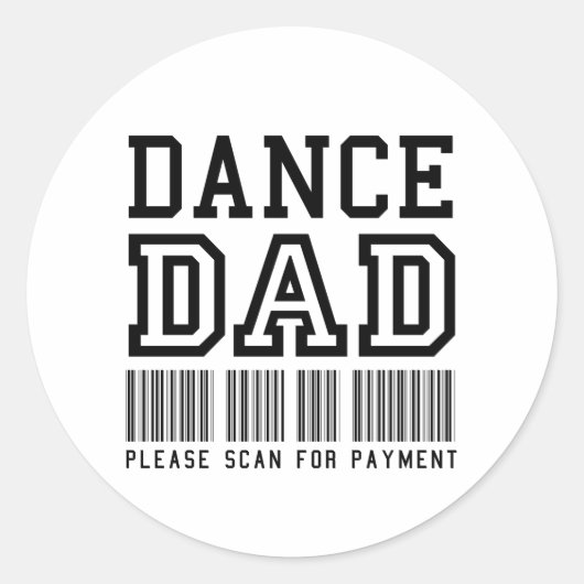 Funny Dance Dad - Scan voor Betaling Ronde Sticker (Voorkant)