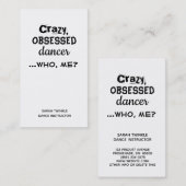 Funny Dance Instructor Visitekaartjes Crazy Dancer (Voorkant / Achterkant)