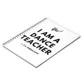 Funny Dance Teacher Black and White Cute Notitieboek (Linkerzijde)