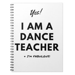 Funny Dance Teacher Black and White Cute Notitieboek