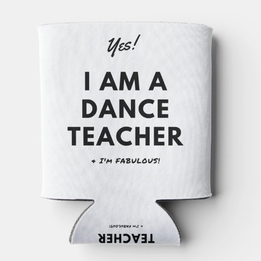 Funny Dance Teacher Zwart-Wit Leuk Blikjeskoeler (Achterkant)