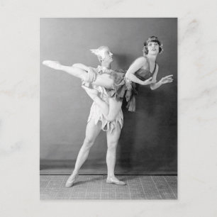 Funny  Dancer Duo Flying Vaudeville Briefkaart