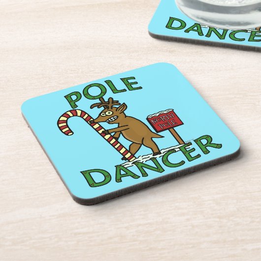 Funny Dancer Kerstreindeer Pun Drankjes Onderzetter (Linkerzijde)