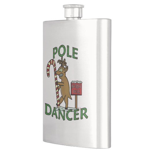 Funny Dancer Kerstreindeer Pun Heupfles (Links)