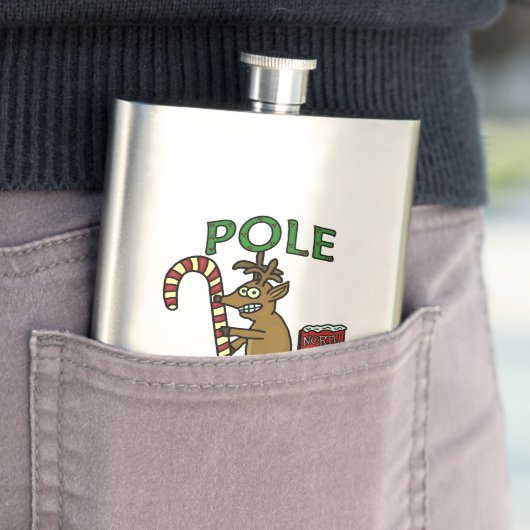 Funny Dancer Kerstreindeer Pun Heupfles (Voorbeeld)