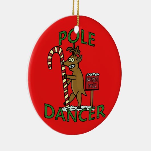 Funny Dancer Kerstreindeer Pun Keramisch Ornament (Rechts)