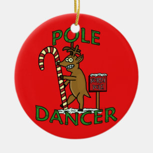Funny Dancer Kerstreindeer Pun Keramisch Ornament