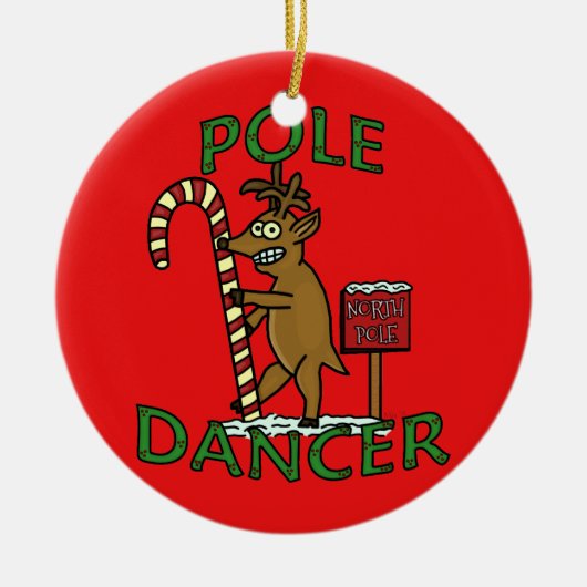 Funny Dancer Kerstreindeer Pun Keramisch Ornament (Voorkant)
