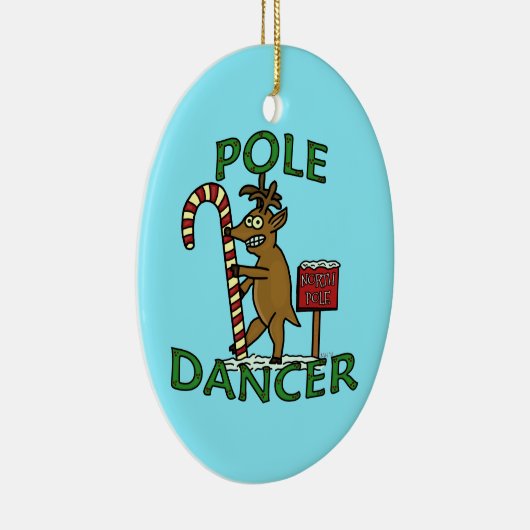 Funny Dancer Kerstreindeer Pun Keramisch Ornament (Rechts)