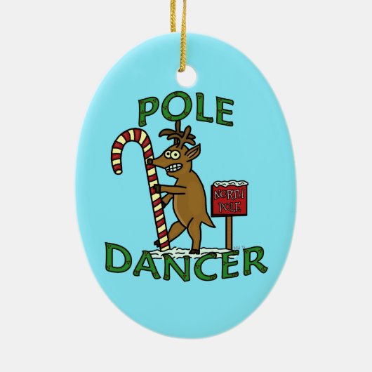 Funny Dancer Kerstreindeer Pun Keramisch Ornament (Achterkant)