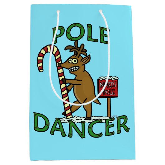 Funny Dancer Kerstreindeer Pun Medium Cadeauzakje (Voorkant)