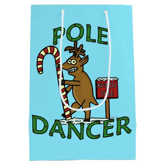 Funny Dancer Kerstreindeer Pun Medium Cadeauzakje (Achterkant)