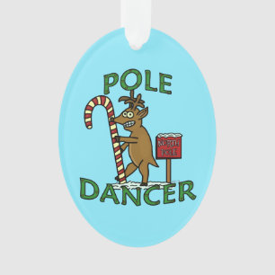 Funny Dancer Kerstreindeer Pun Ornament