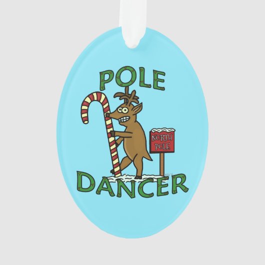Funny Dancer Kerstreindeer Pun Ornament (achterkant)