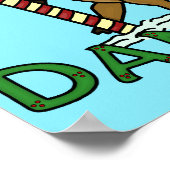 Funny Dancer Kerstreindeer Pun Poster (Hoek)