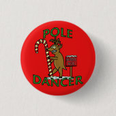 Funny Dancer Kerstreindeer Pun Ronde Button 3,2 Cm (Voorkant)