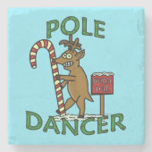 Funny Dancer Kerstreindeer Pun Stenen Onderzetter (Voorkant)
