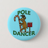 Funny Dancer-kerstrenrendierenblauw Ronde Button 5,7 Cm (Voorkant)