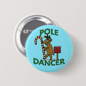 Funny Dancer-kerstrenrendierenblauw Ronde Button 5,7 Cm (Voorkant /achterkant)