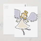 Funny Dancing Angel Cartoon Briefkaart (Voorkant / Achterkant)