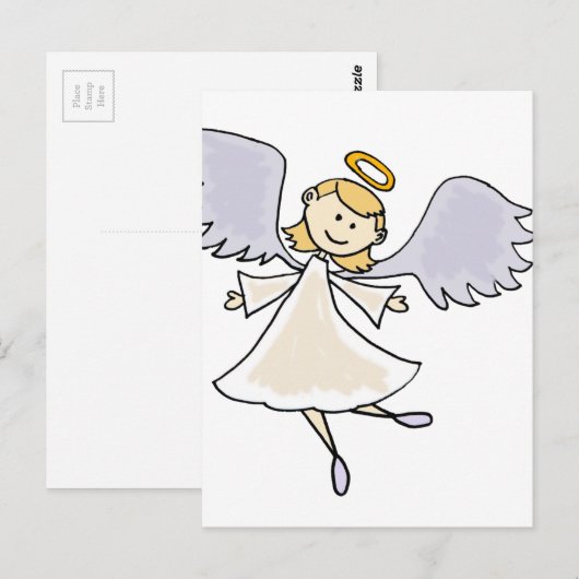 Funny Dancing Angel Cartoon Briefkaart (Voorkant / Achterkant)