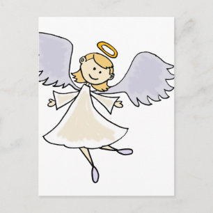 Funny Dancing Angel Cartoon Briefkaart
